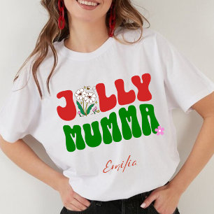 Retro Groovy Jolly Mumma Aangepaste naam Kerstmis Trui