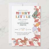 Retro Groovy Kerst Baby shower Kaart (Voorkant)