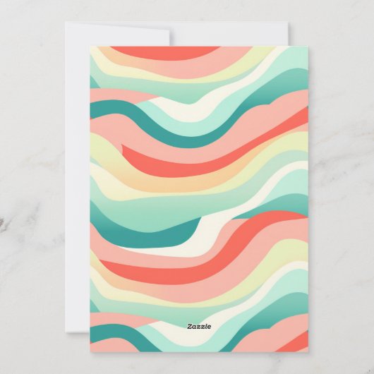 Retro Groovy Kerst Regenboog Wave Feestdagenkaart (Achterkant)