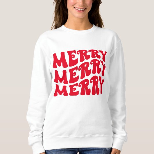 retro groovy kerst sweatshirt (Voorkant)