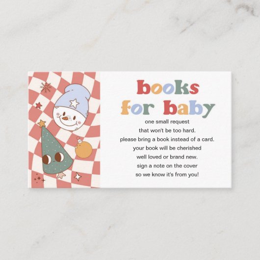 Retro Groovy Kerstboek Aanvraag Informatiekaartje (Voorkant)