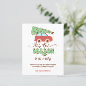 Retro Groovy Kerstboom Auto Tis the Season (Staand voorkant)