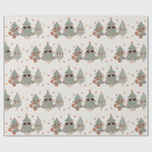 Retro Groovy Kerstboom Hippie Party Cadeaupapier (Vlak)