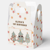 Retro Groovy Kerstboom Hippie Verjaardagsfeest Bedankdoosjes (Geopend)