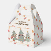 Retro Groovy Kerstboom Hippie Verjaardagsfeest Bedankdoosjes (Voorkant Zijde)