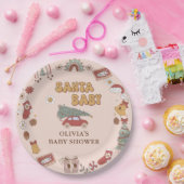 Retro Groovy Kerstboom Santa Baby shower Papieren Bordje (Feest)