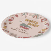 Retro Groovy Kerstboom Santa Baby shower Papieren Bordje (Gekanteld)