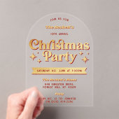 Retro Groovy kerstfeest Acryl Uitnodigingen (Insitu (Draagbaar))