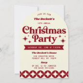 Retro Groovy kerstfeest Kaart (Voorkant)