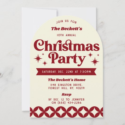 Retro Groovy kerstfeest Kaart (Voorkant)