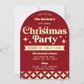 Retro Groovy kerstfeest Kaart (Voorkant)