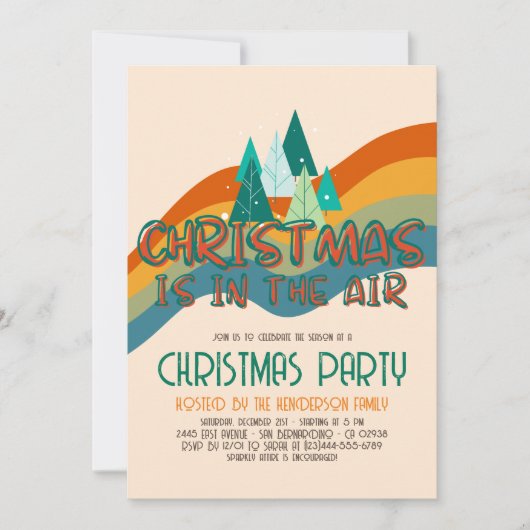 Retro Groovy-kerstfeestdag Kaart (Voorkant)