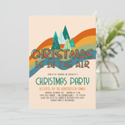 Retro Groovy-kerstfeestdag Kaart (Staand voorkant)