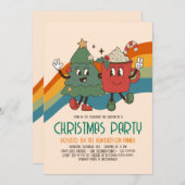 Retro Groovy-kerstfeestdag Kaart (Voorkant / Achterkant)