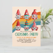 Retro Groovy kerstgrommes Budget Holiday Partij Kaart (Staand voorkant)
