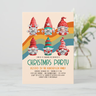 Retro Groovy kerstgrommes Budget Holiday Partij Kaart