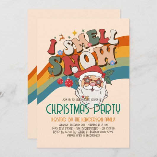 Retro Groovy kerstkerstkerstfeestdag Kaart (Voorkant / Achterkant)