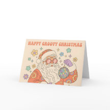 Retro Groovy Kerstman Prettig Kerstfeest 