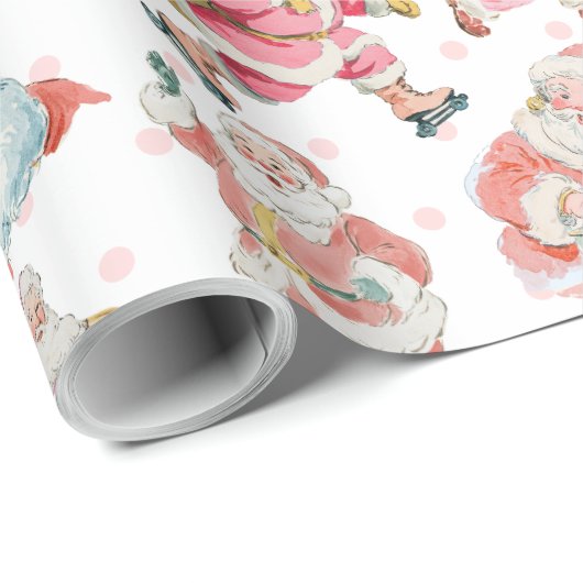 Retro Groovy Kerstman Thema Kerst Cadeaupapier (Rol Hoek)