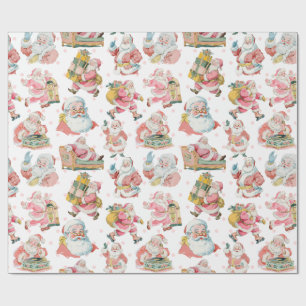 Retro Groovy Kerstman Thema Kerst Cadeaupapier