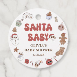 Retro Groovy Kerstmis Santa Baby shower Bedankjes Labels