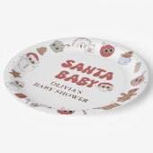 Retro Groovy Kerstmis Santa Baby shower Papieren Bordje (Gekanteld)