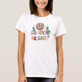 Retro Groovy Kerstmis T-shirt