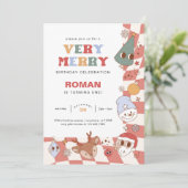 Retro Groovy Kerstmis Verjaardag Kaart (Staand voorkant)