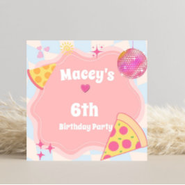 Retro Groovy Kids Pizza Party Favor Tag Bedankjes Labels