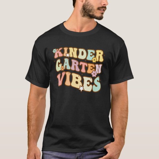 Retro Groovy Kindergarten eerste dag kindertuin T-shirt (Voorkant)