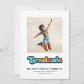 Retro groovy kleur 3 foto Afstudeerder Feest infor Kaart (Voorkant)