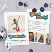 Retro groovy kleur 3 foto Afstudeerder Feest infor Kaart