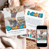 Retro groovy kleur 3 foto Afstuderen aankondiging