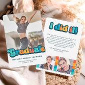 Retro groovy kleur 3 foto Afstuderen aankondiging