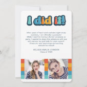 Retro groovy kleur 3 foto Afstuderen aankondiging (Achterkant)