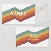 Retro Groovy Kleurrijk Gestreept Visitekaartje (Voorkant / Achterkant)