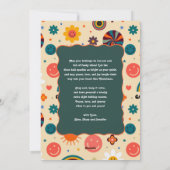 Retro Groovy Kleurrijke 4 Foto Groene Kerstmis Feestdagenkaart (Achterkant)