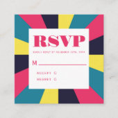 Retro Groovy Kleurrijke Abstracte Regenboog Bruilo Informatiekaartje (Voorkant)