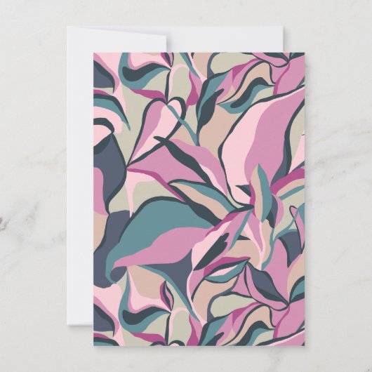 Retro Groovy Kleurrijke Abstracte Unieke Bruiloft Kaart (Achterkant)