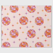Retro Groovy Kleurrijke Disco Balls Patroon Cadeaupapier (Vlak)