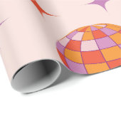 Retro Groovy Kleurrijke Disco Balls Patroon Cadeaupapier (Rol Hoek)