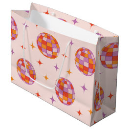 Retro Groovy Kleurrijke Disco Balls Patroon  Groot Cadeauzakje
