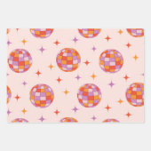 Retro Groovy Kleurrijke Disco Balls Patroon Inpakpapier Vel (Voorkant)