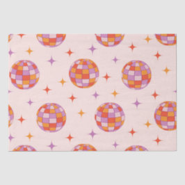 Retro Groovy Kleurrijke Disco Balls Patroon Tissuepapier