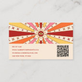 Retro Groovy Kleurrijke QR Code 70s 60s Boho Trend Visitekaartje (Achterkant)