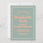 Retro Groovy Kleurrijke Wavy Bachelorette Party Kaart (Voorkant)