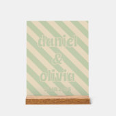 Retro Groovy Kleurrijke Wavy Boho Bruiloft Acryl Bord (Voorkant)