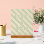 Retro Groovy Kleurrijke Wavy Boho Bruiloft Acryl Bord (Huwelijk)