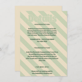 Retro Groovy Kleurrijke Wavy Boho Bruiloft Informatiekaartje