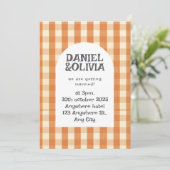 Retro Groovy Kleurrijke Wavy Boho Bruiloft Kaart (Staand voorkant)